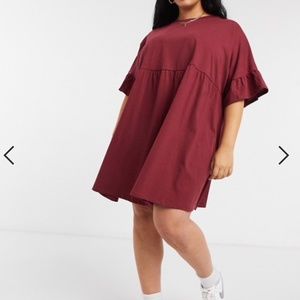 ASOS Curve Oversized Ruffle Sleeve Dress